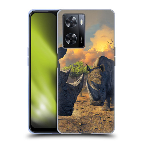 Vincent Hie Key Art Rhino Stand Off Soft Gel Case for OPPO A57s