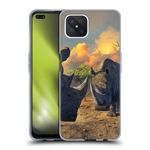 Vincent Hie Key Art Rhino Stand Off Soft Gel Case for OPPO Reno4 Z 5G