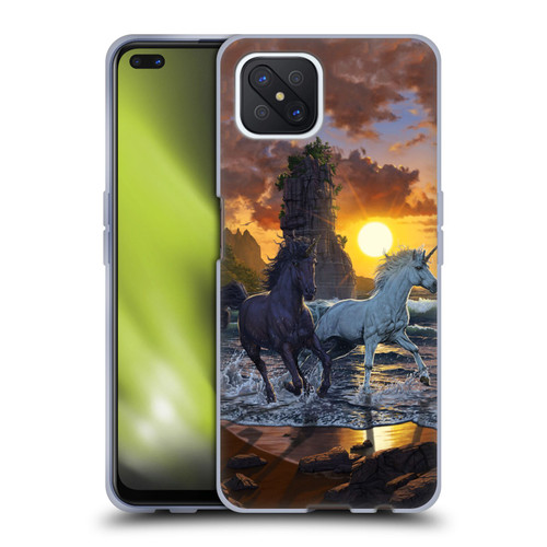 Vincent Hie Key Art Unicorns On The Beach Soft Gel Case for OPPO Reno4 Z 5G