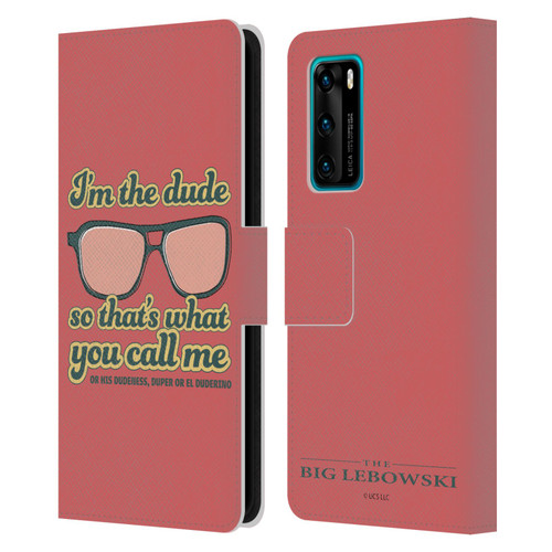 The Big Lebowski Retro I'm The Dude Leather Book Wallet Case Cover For Huawei P40 5G