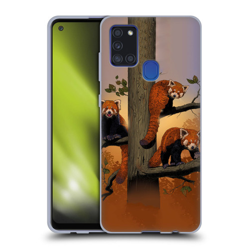 Vincent Hie Key Art Red Pandas Soft Gel Case for Samsung Galaxy A21s (2020)