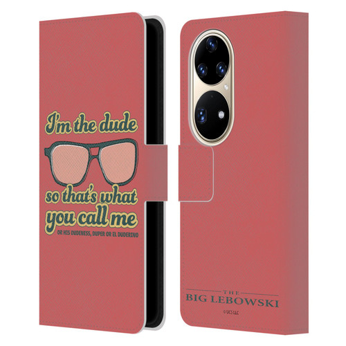 The Big Lebowski Retro I'm The Dude Leather Book Wallet Case Cover For Huawei P50 Pro