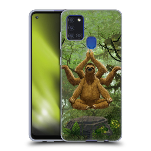 Vincent Hie Key Art Zen Sloth Soft Gel Case for Samsung Galaxy A21s (2020)