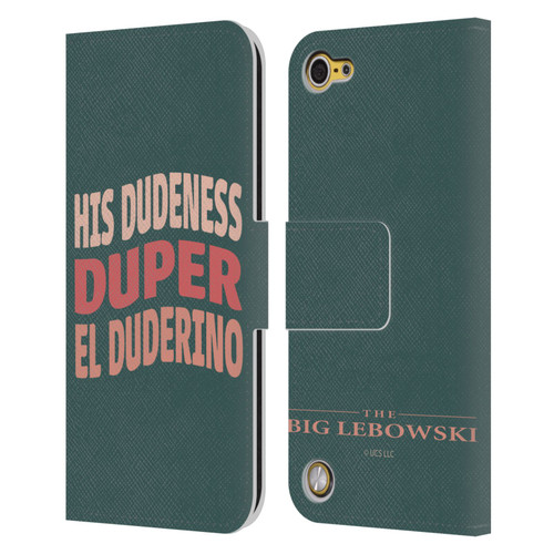 The Big Lebowski Retro El Duderino Leather Book Wallet Case Cover For Apple iPod Touch 5G 5th Gen