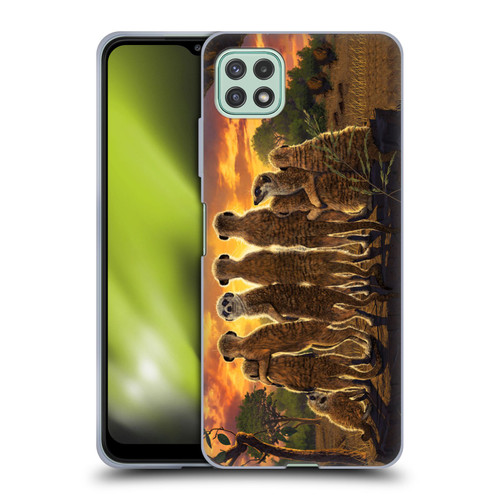Vincent Hie Key Art Meerkat Family Soft Gel Case for Samsung Galaxy A22 5G / F42 5G (2021)
