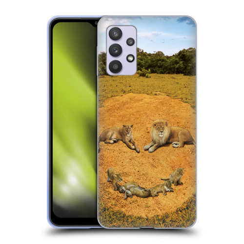 Vincent Hie Key Art A Lion Happiness Soft Gel Case for Samsung Galaxy A32 5G / M32 5G (2021)