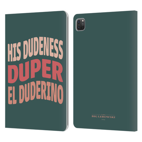 The Big Lebowski Retro El Duderino Leather Book Wallet Case Cover For Apple iPad Pro 11 2020 / 2021 / 2022