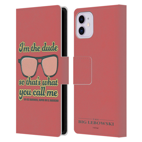 The Big Lebowski Retro I'm The Dude Leather Book Wallet Case Cover For Apple iPhone 11