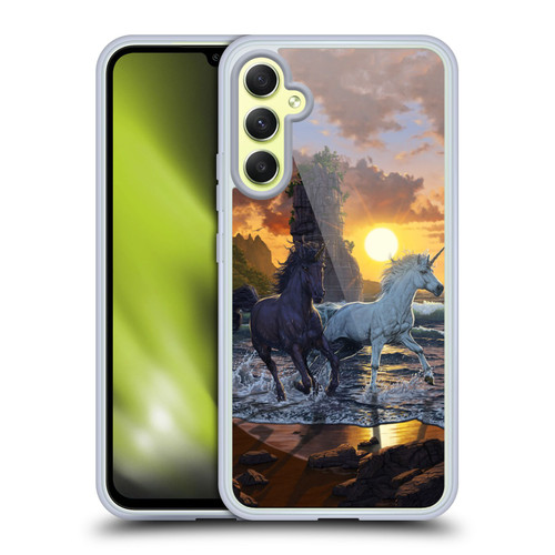 Vincent Hie Key Art Unicorns On The Beach Soft Gel Case for Samsung Galaxy A34 5G