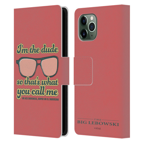 The Big Lebowski Retro I'm The Dude Leather Book Wallet Case Cover For Apple iPhone 11 Pro