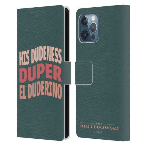 The Big Lebowski Retro El Duderino Leather Book Wallet Case Cover For Apple iPhone 12 Pro Max