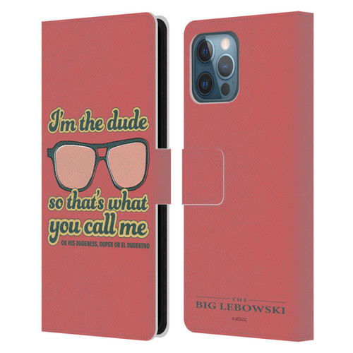 The Big Lebowski Retro I'm The Dude Leather Book Wallet Case Cover For Apple iPhone 12 Pro Max