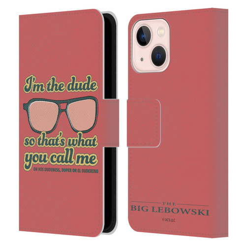 The Big Lebowski Retro I'm The Dude Leather Book Wallet Case Cover For Apple iPhone 13 Mini