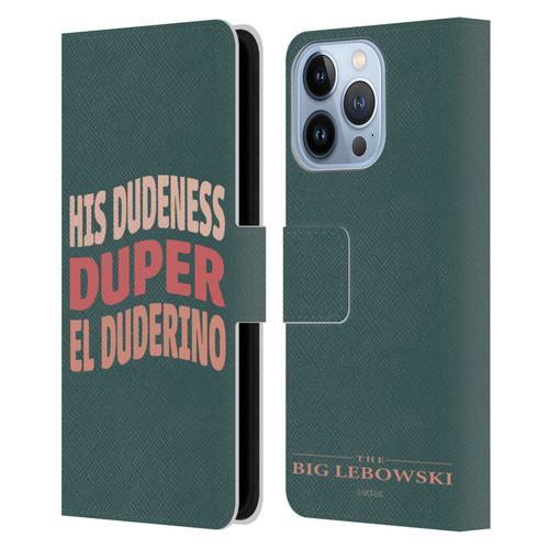 The Big Lebowski Retro El Duderino Leather Book Wallet Case Cover For Apple iPhone 13 Pro