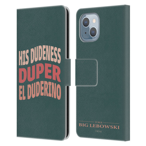 The Big Lebowski Retro El Duderino Leather Book Wallet Case Cover For Apple iPhone 14
