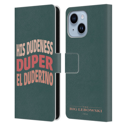 The Big Lebowski Retro El Duderino Leather Book Wallet Case Cover For Apple iPhone 14 Plus