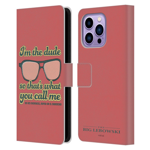 The Big Lebowski Retro I'm The Dude Leather Book Wallet Case Cover For Apple iPhone 14 Pro Max
