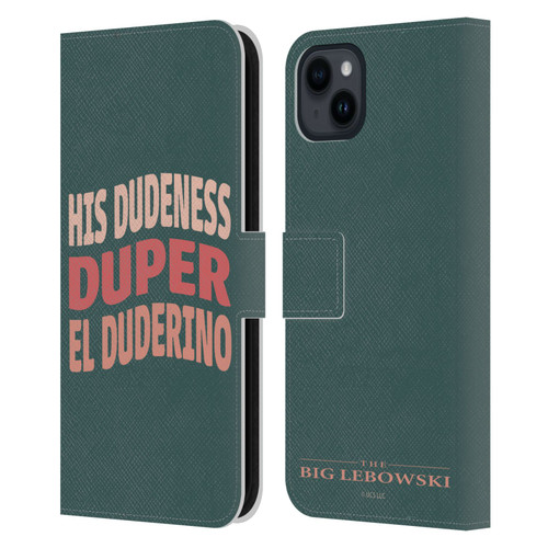 The Big Lebowski Retro El Duderino Leather Book Wallet Case Cover For Apple iPhone 15 Plus