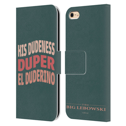 The Big Lebowski Retro El Duderino Leather Book Wallet Case Cover For Apple iPhone 6 / iPhone 6s