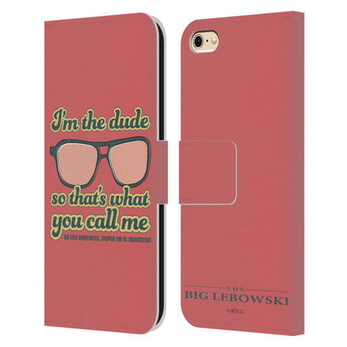 The Big Lebowski Retro I'm The Dude Leather Book Wallet Case Cover For Apple iPhone 6 / iPhone 6s