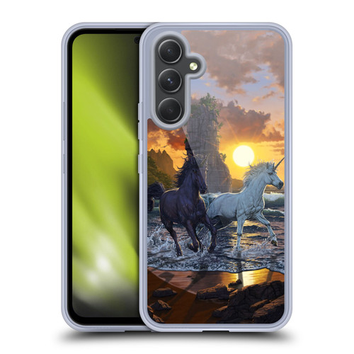 Vincent Hie Key Art Unicorns On The Beach Soft Gel Case for Samsung Galaxy A54 5G