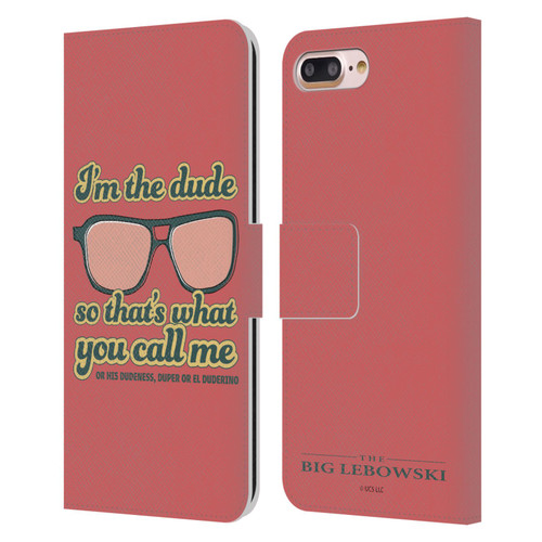 The Big Lebowski Retro I'm The Dude Leather Book Wallet Case Cover For Apple iPhone 7 Plus / iPhone 8 Plus