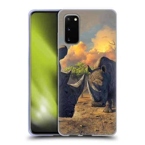 Vincent Hie Key Art Rhino Stand Off Soft Gel Case for Samsung Galaxy S20 / S20 5G