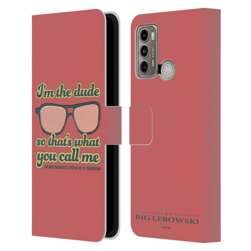 The Big Lebowski Retro I'm The Dude Leather Book Wallet Case Cover For Motorola Moto G60 / Moto G40 Fusion