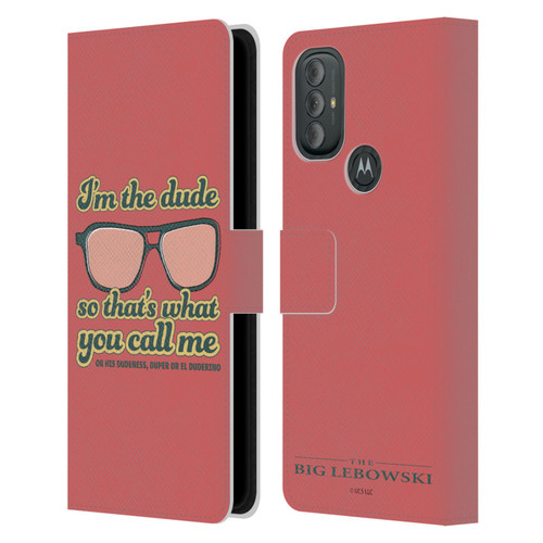 The Big Lebowski Retro I'm The Dude Leather Book Wallet Case Cover For Motorola Moto G10 / Moto G20 / Moto G30