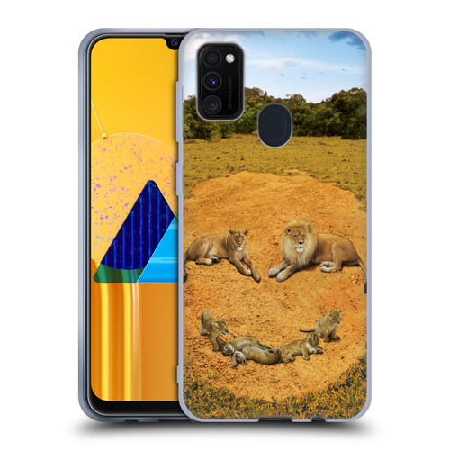 Vincent Hie Key Art A Lion Happiness Soft Gel Case for Samsung Galaxy M30s (2019)/M21 (2020)
