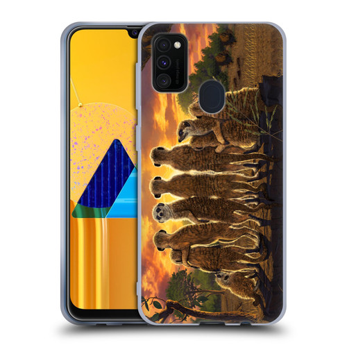 Vincent Hie Key Art Meerkat Family Soft Gel Case for Samsung Galaxy M30s (2019)/M21 (2020)