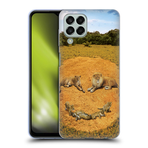 Vincent Hie Key Art A Lion Happiness Soft Gel Case for Samsung Galaxy M33 (2022)