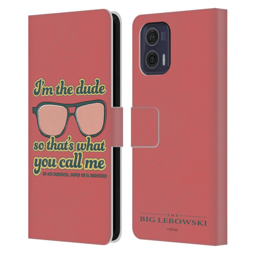 The Big Lebowski Retro I'm The Dude Leather Book Wallet Case Cover For Motorola Moto G73 5G