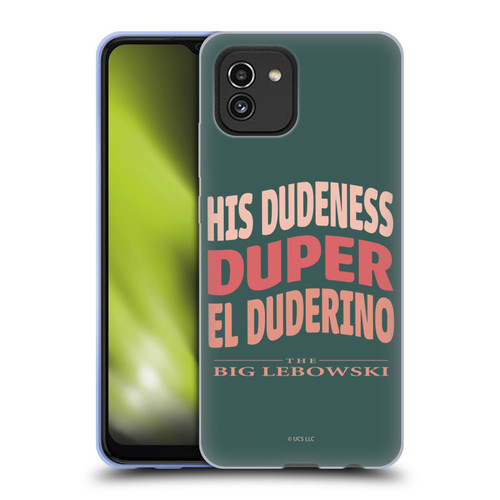 The Big Lebowski Retro El Duderino Soft Gel Case for Samsung Galaxy A03 (2021)