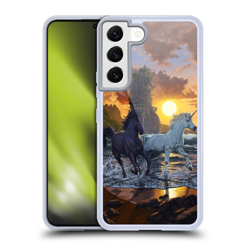 Vincent Hie Key Art Unicorns On The Beach Soft Gel Case for Samsung Galaxy S22 5G