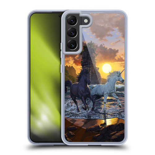 Vincent Hie Key Art Unicorns On The Beach Soft Gel Case for Samsung Galaxy S22+ 5G