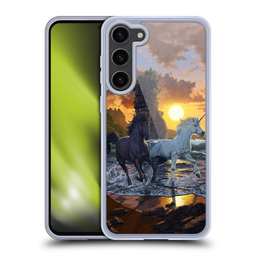 Vincent Hie Key Art Unicorns On The Beach Soft Gel Case for Samsung Galaxy S23+ 5G