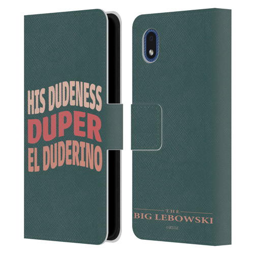 The Big Lebowski Retro El Duderino Leather Book Wallet Case Cover For Samsung Galaxy A01 Core (2020)