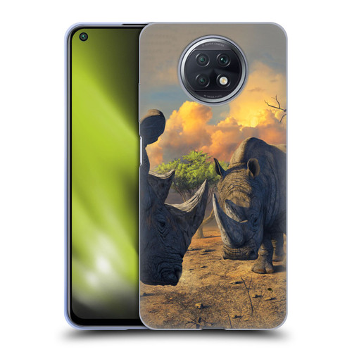 Vincent Hie Key Art Rhino Stand Off Soft Gel Case for Xiaomi Redmi Note 9T 5G