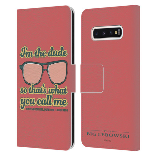 The Big Lebowski Retro I'm The Dude Leather Book Wallet Case Cover For Samsung Galaxy S10