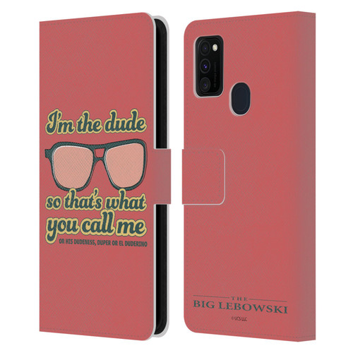 The Big Lebowski Retro I'm The Dude Leather Book Wallet Case Cover For Samsung Galaxy M30s (2019)/M21 (2020)