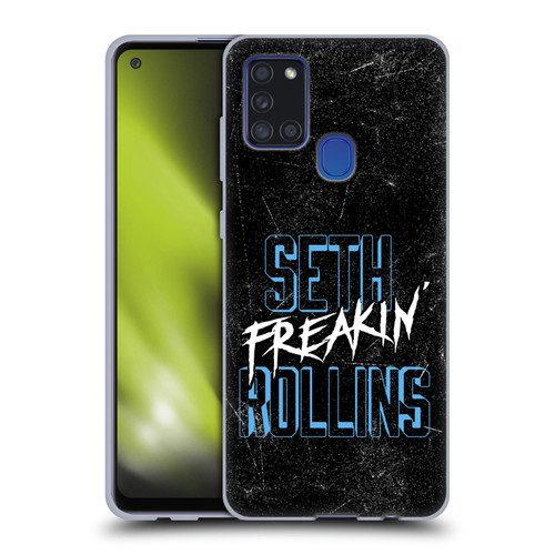 WWE Seth Rollins Logotype Soft Gel Case for Samsung Galaxy A21s (2020)