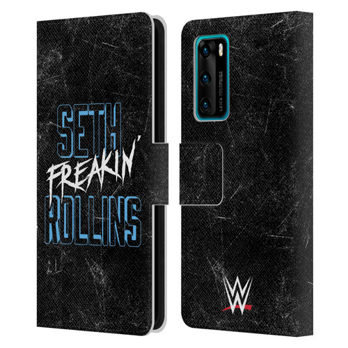 WWE Seth Rollins Logotype Leather Book Wallet Case Cover For Huawei P40 5G