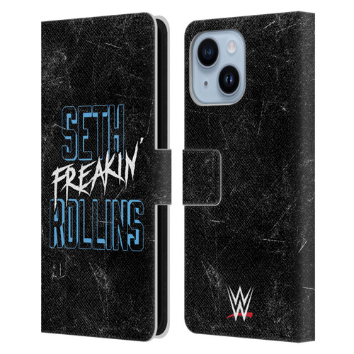 WWE Seth Rollins Logotype Leather Book Wallet Case Cover For Apple iPhone 14 Plus