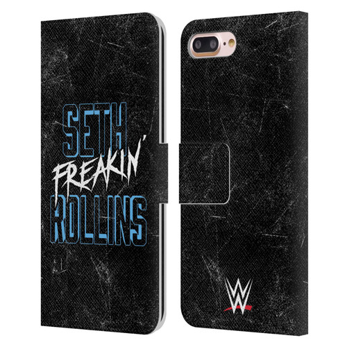 WWE Seth Rollins Logotype Leather Book Wallet Case Cover For Apple iPhone 7 Plus / iPhone 8 Plus