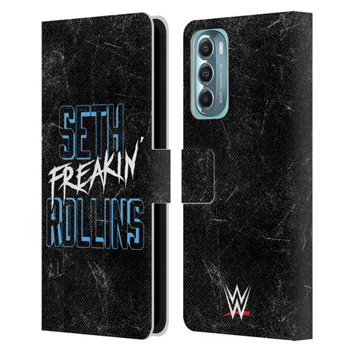 WWE Seth Rollins Logotype Leather Book Wallet Case Cover For Motorola Moto G Stylus 5G (2022)
