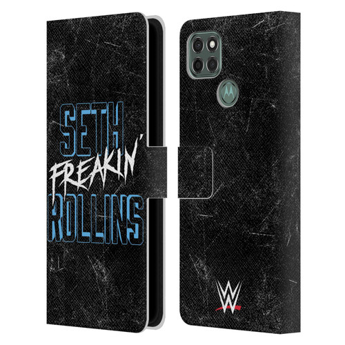 WWE Seth Rollins Logotype Leather Book Wallet Case Cover For Motorola Moto G9 Power