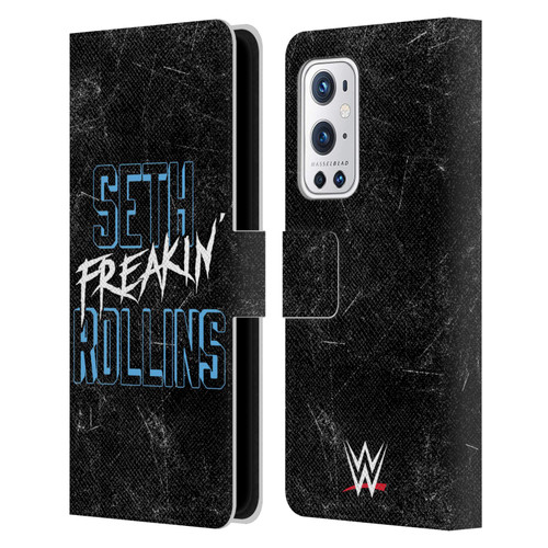 WWE Seth Rollins Logotype Leather Book Wallet Case Cover For OnePlus 9 Pro