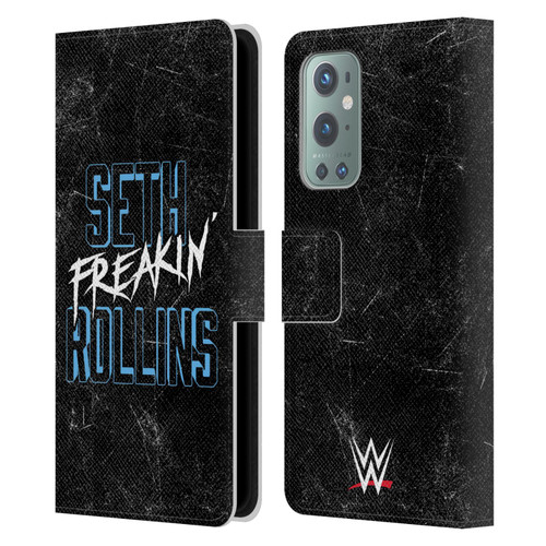 WWE Seth Rollins Logotype Leather Book Wallet Case Cover For OnePlus 9