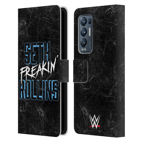 WWE Seth Rollins Logotype Leather Book Wallet Case Cover For OPPO Find X3 Neo / Reno5 Pro+ 5G